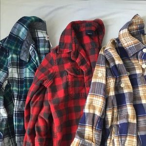 Lot of 3 Gap Flannel Shirts